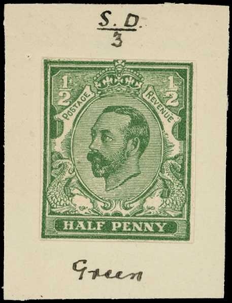 1910 ½d green Downey head, HENTSCHEL ZINC...