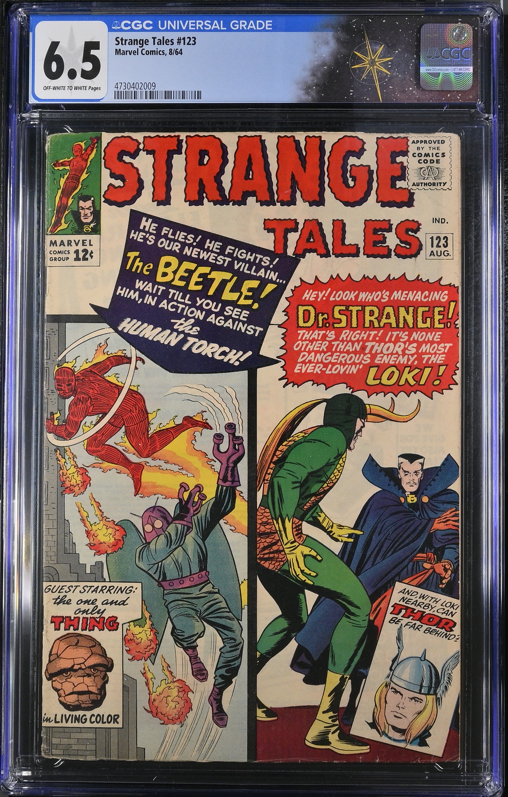 Strange Tales #123 CGC 6.5 1st appearance of the Beetle (Abner Jenkins) (Marvel Comics, 1964) Off-White to White Pages