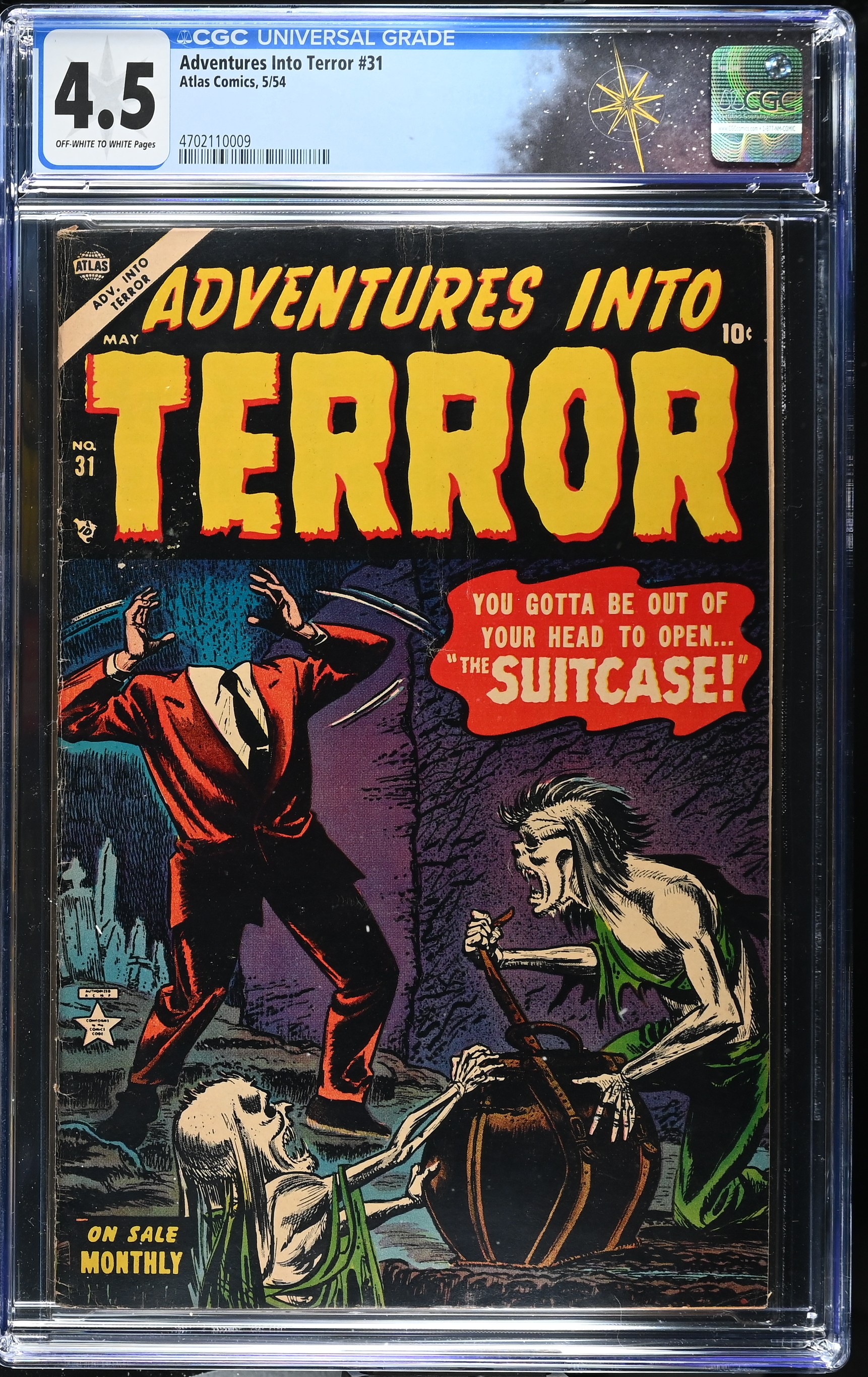 Adventures Into Terror #31 CGC 4.5 Last Issue in Title (Atlas, 1954) Off-White to White Pages