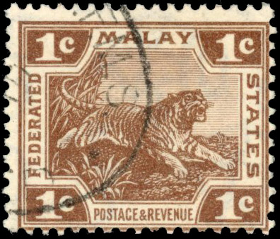FMS SG 30w 1919 1c watermark Crown to right of CA used