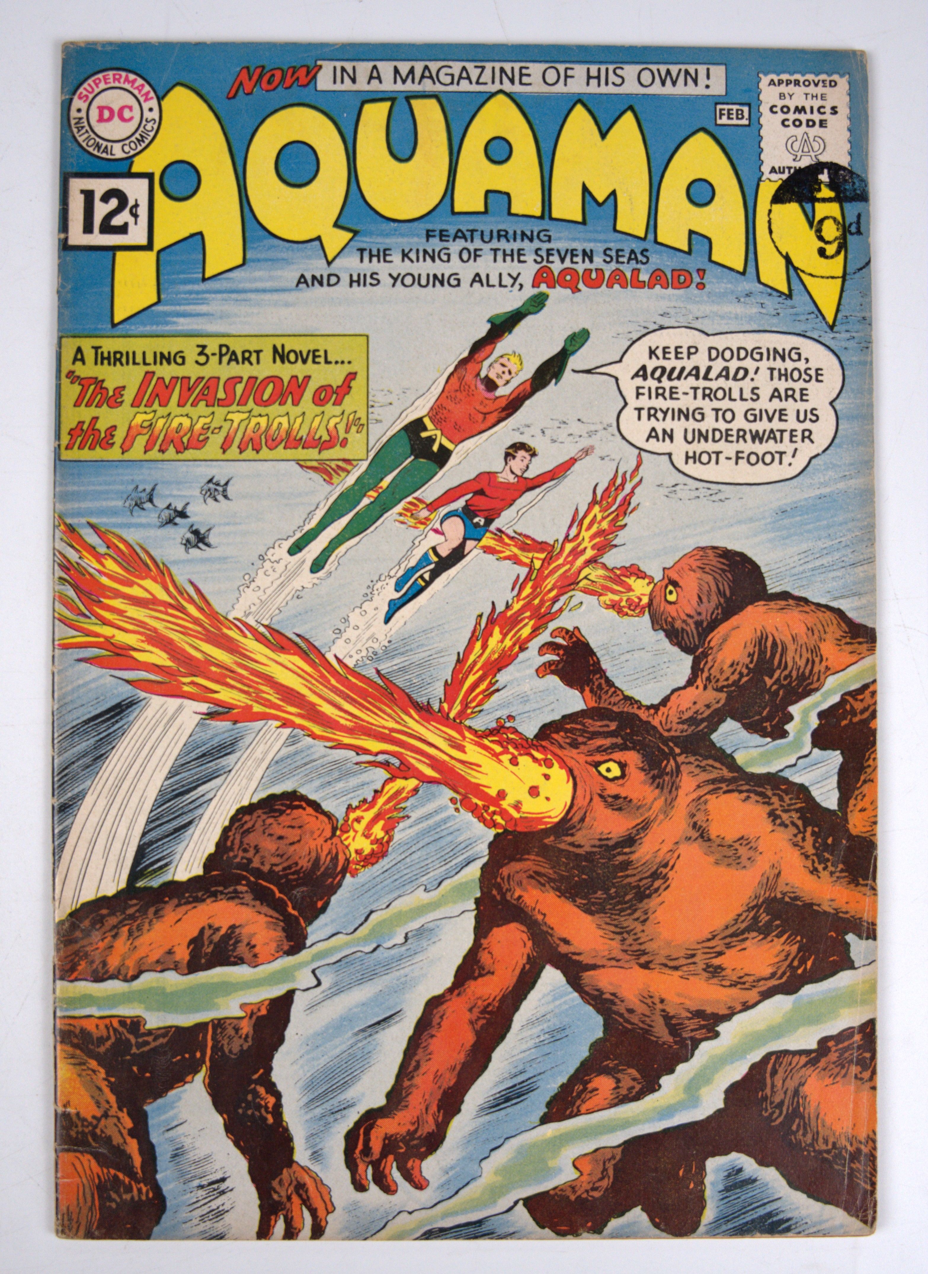 Aquaman #1 1st Appearance of Quisp and Fire Trolls (DC Comics, 1962)