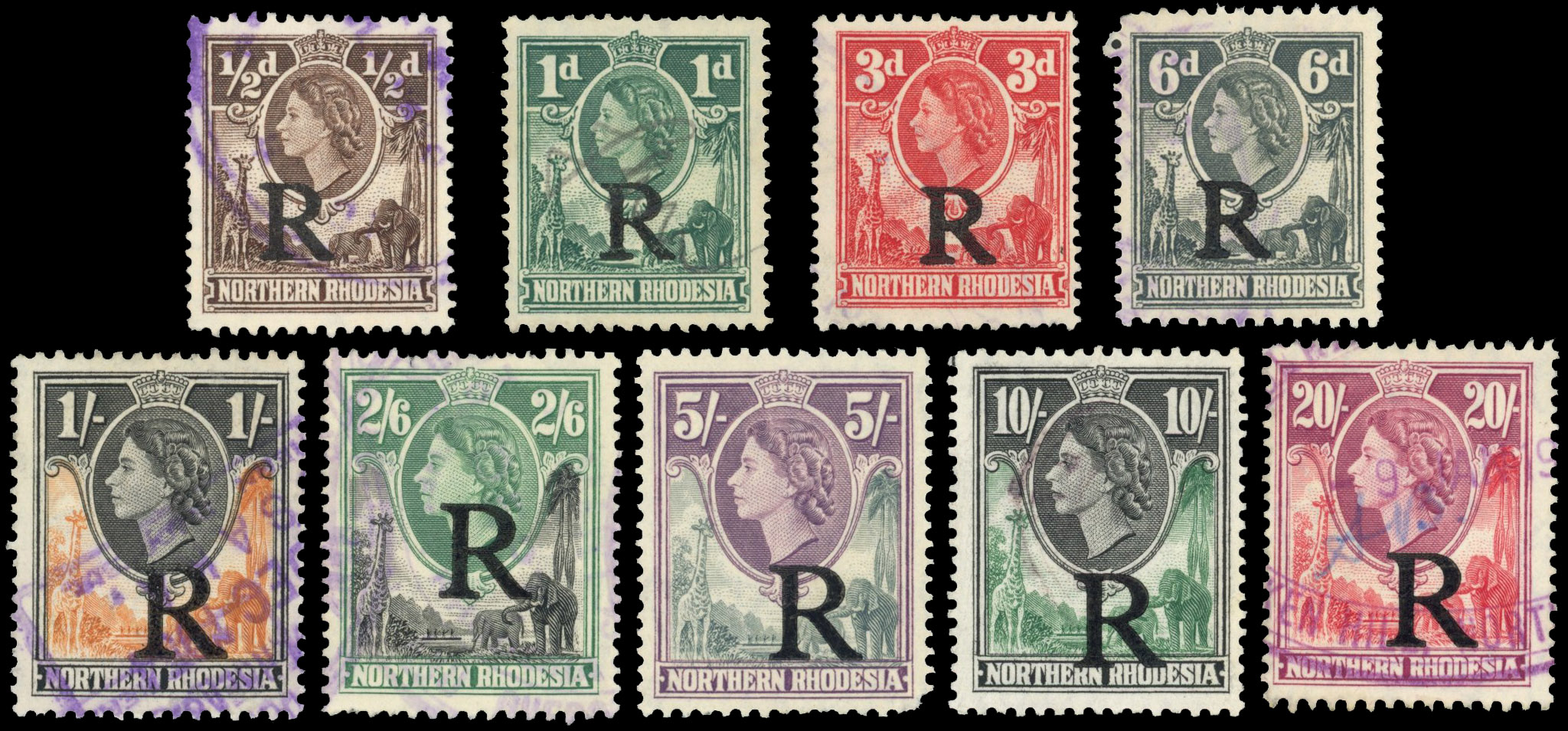 Northern Rhodesia Revenues 1954 set used