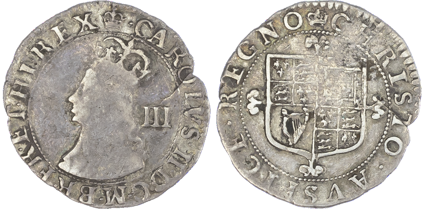 Charles II (1660-85), Hammered coinage (1660-62) threepence, third issue with inner circles and mark of value; Milled: