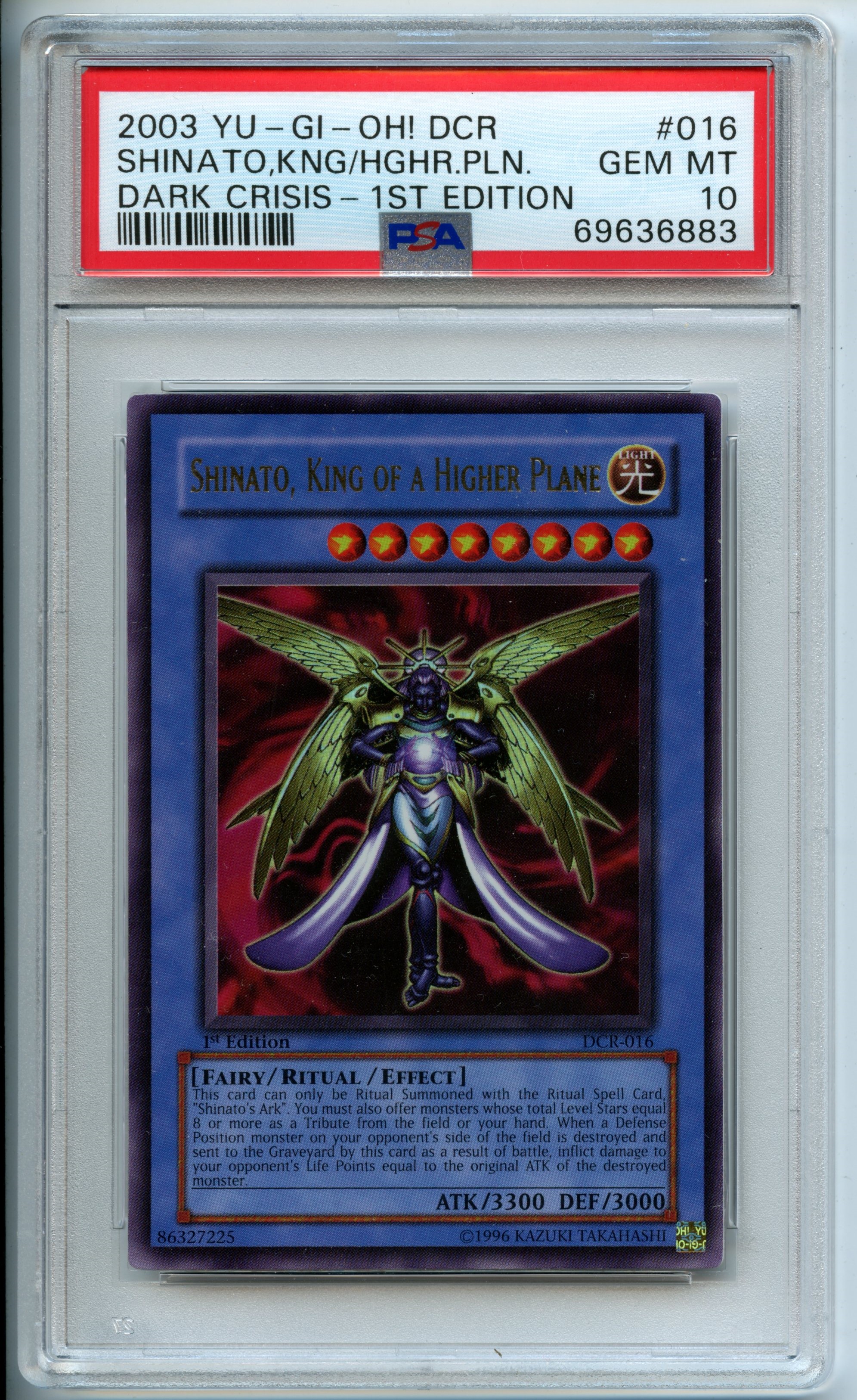 Yu-Gi-Oh! - Shinato, King of A Higher Plane  1st Edition  - Dark Crisis - PSA 10 