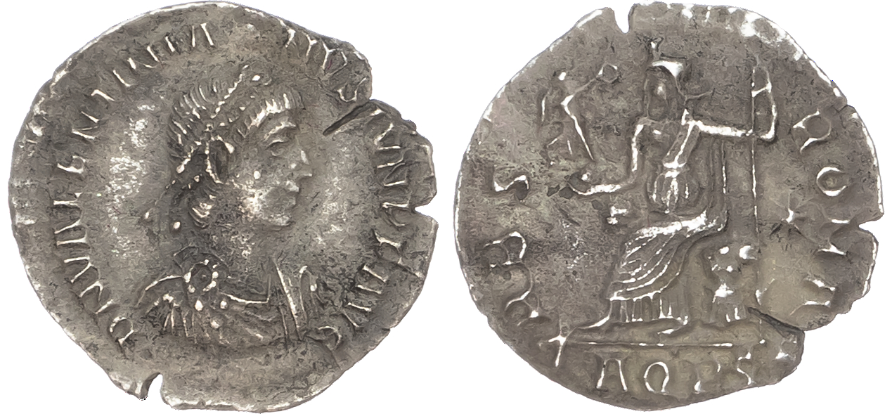 Valentinian II (AD 375-392) AR Siliqua, Aquileia, 1.54g. 