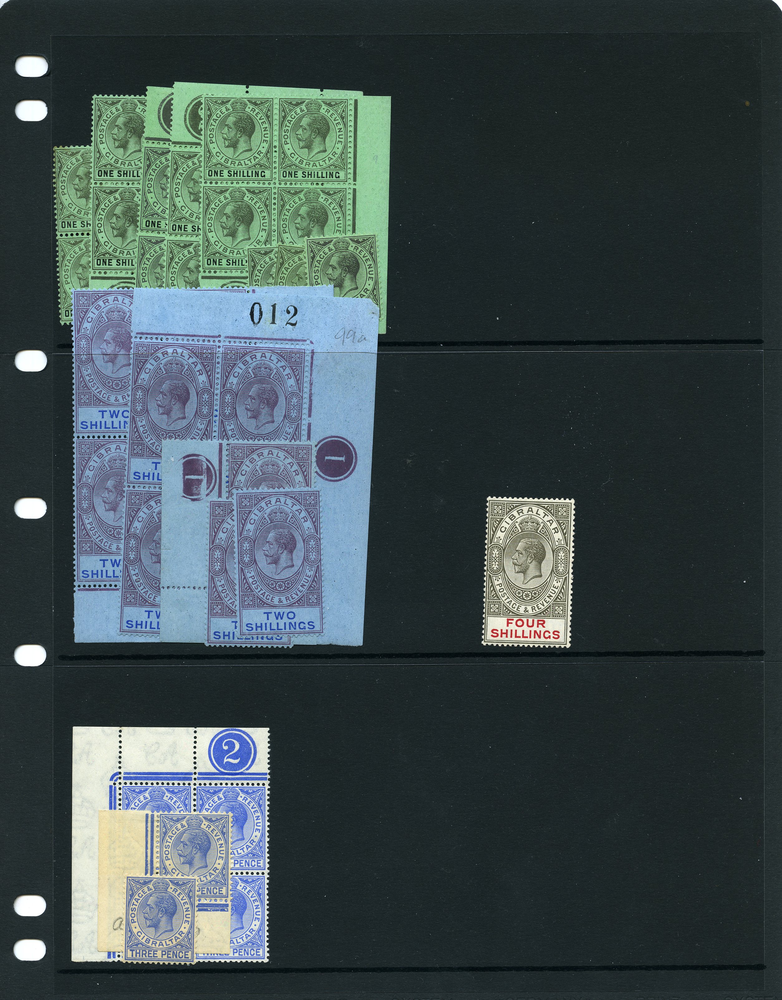 1912-24 watermark MCA duplicated mint group...