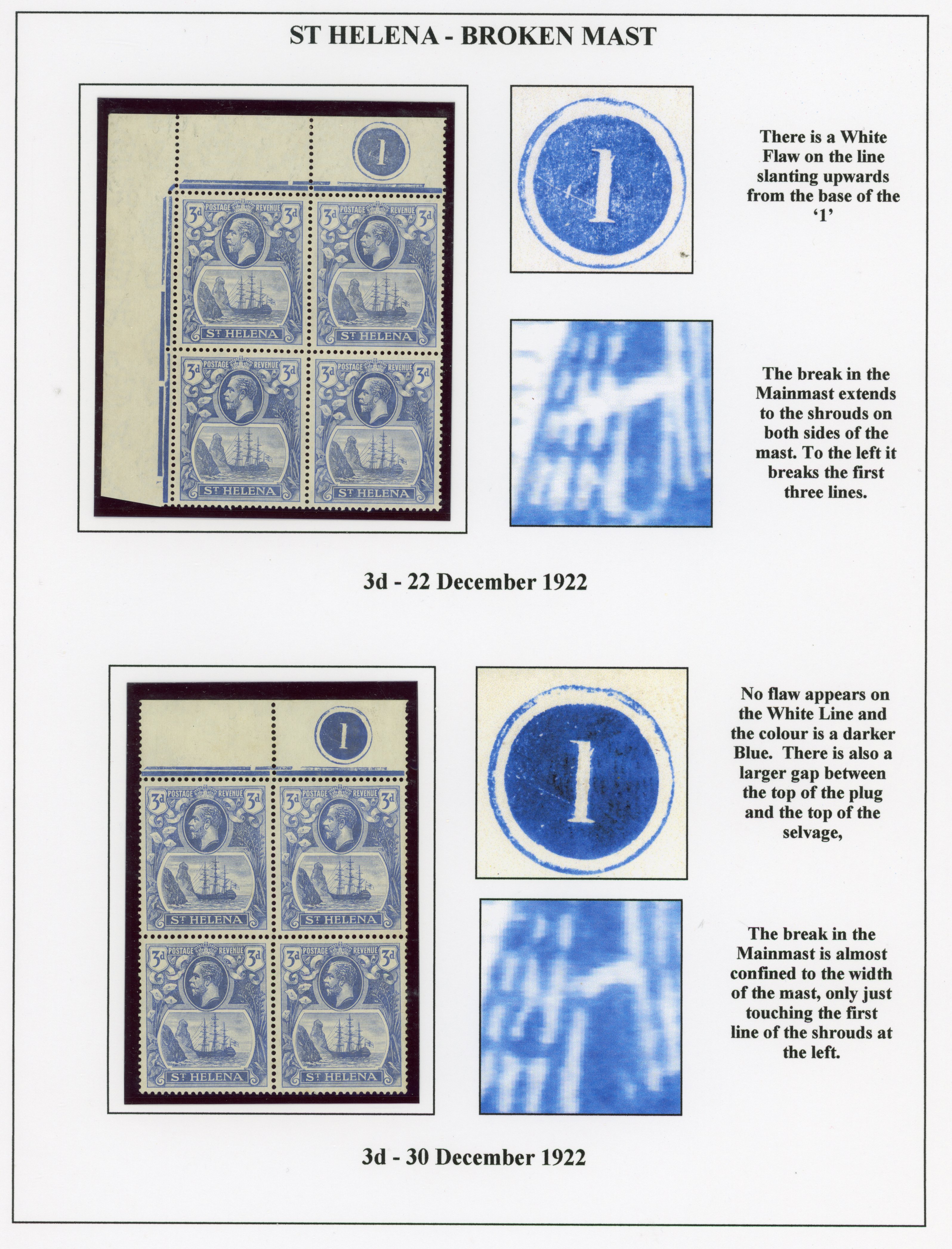 St Helena SG 101a blocks mint