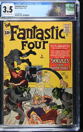 Fantastic Four #2 CGC 3.5 1st Appearance of the Skrulls (Marvel Comics, 1962) Off-White to White Pages