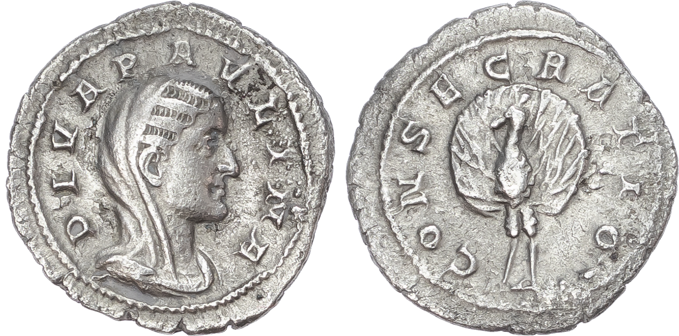 Diva Paulina, wife of Maximinus Thrax, (d. before AD 235) AR Denarius, Rome, AD 236-238, 2.71g. 