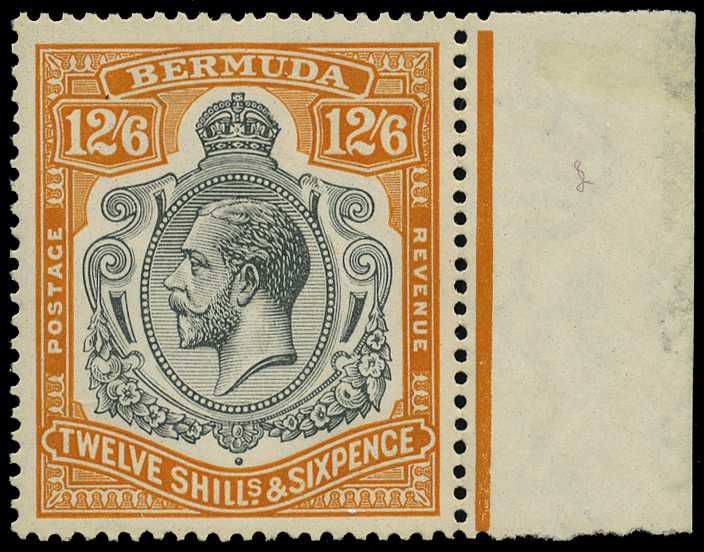 1924-32 12s6d grey and orange blue,...