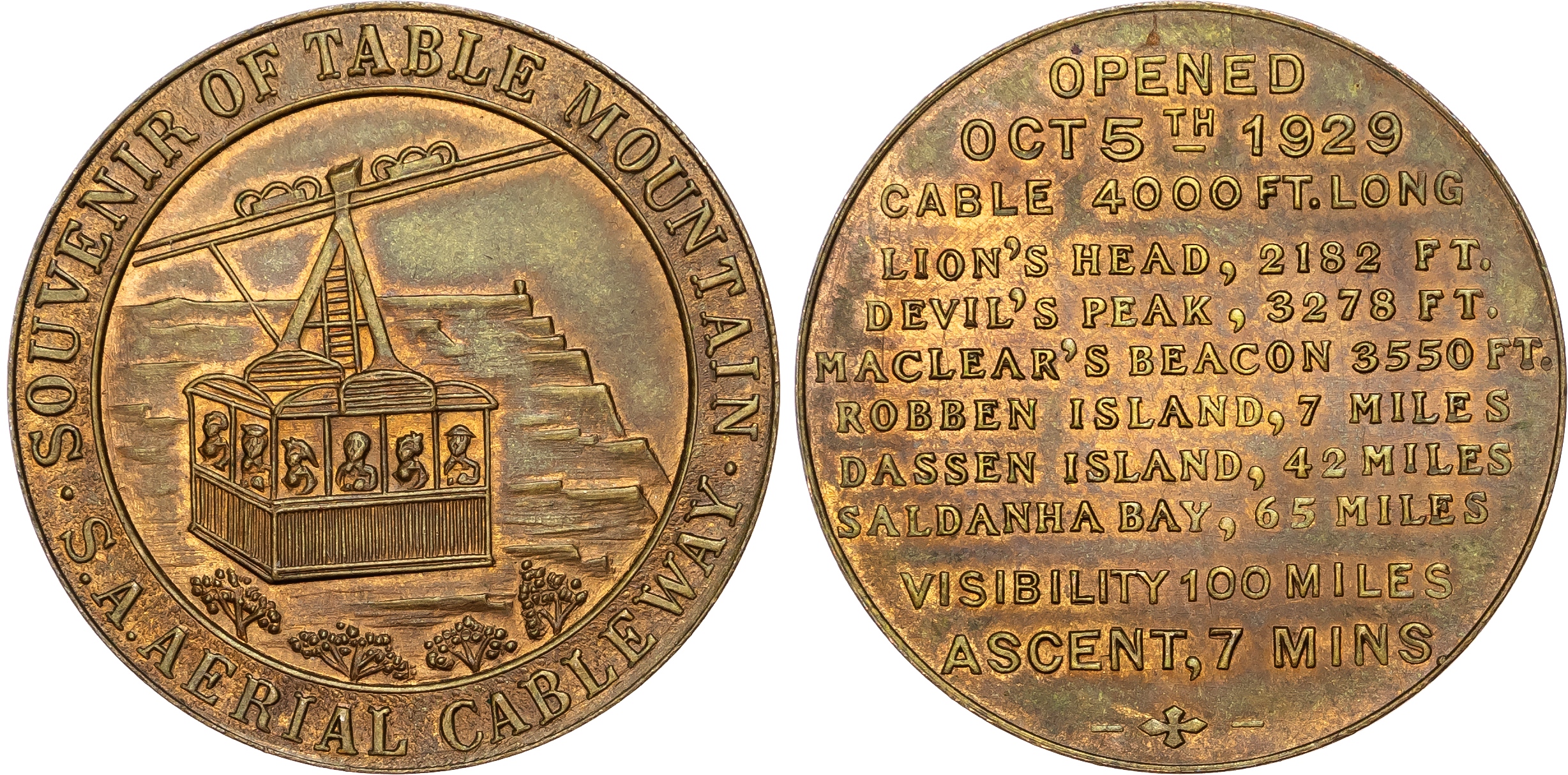 South Africa. Tabel Mountain Æ Souvenir Medal. 1929. 