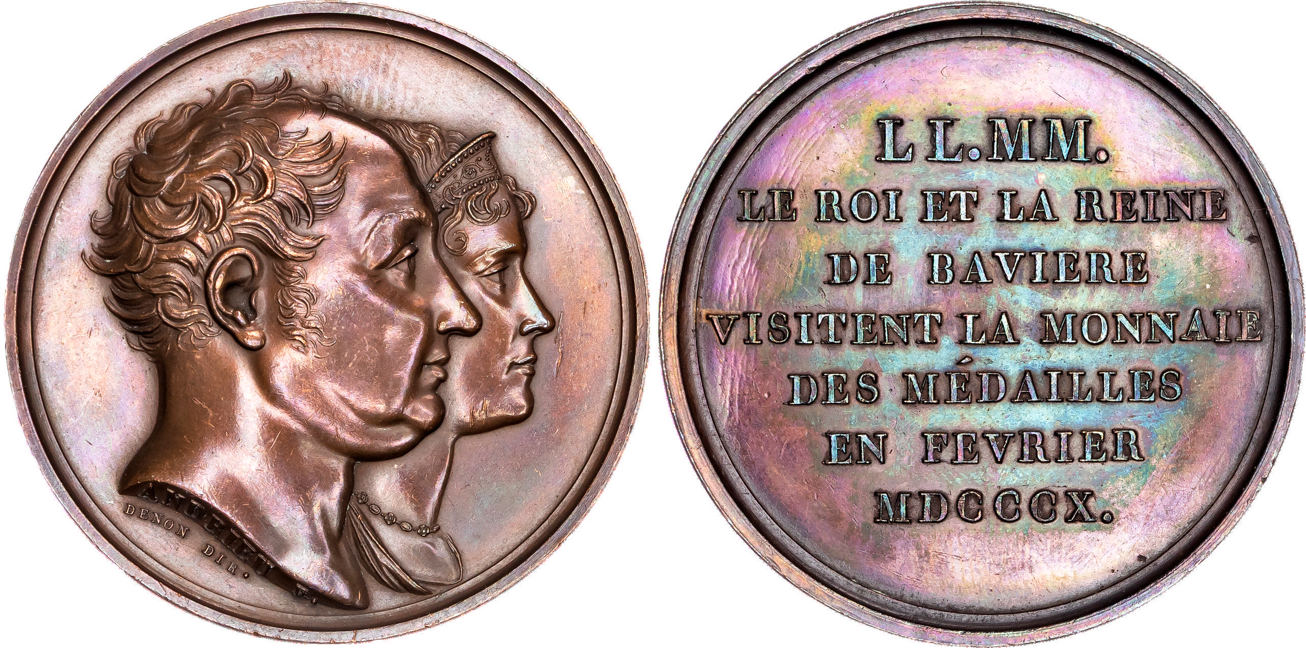France, First Empire. Napoléon I, King Maximilian I Joseph of Bavaria and Queen Caroline's visit to the Paris Mint.