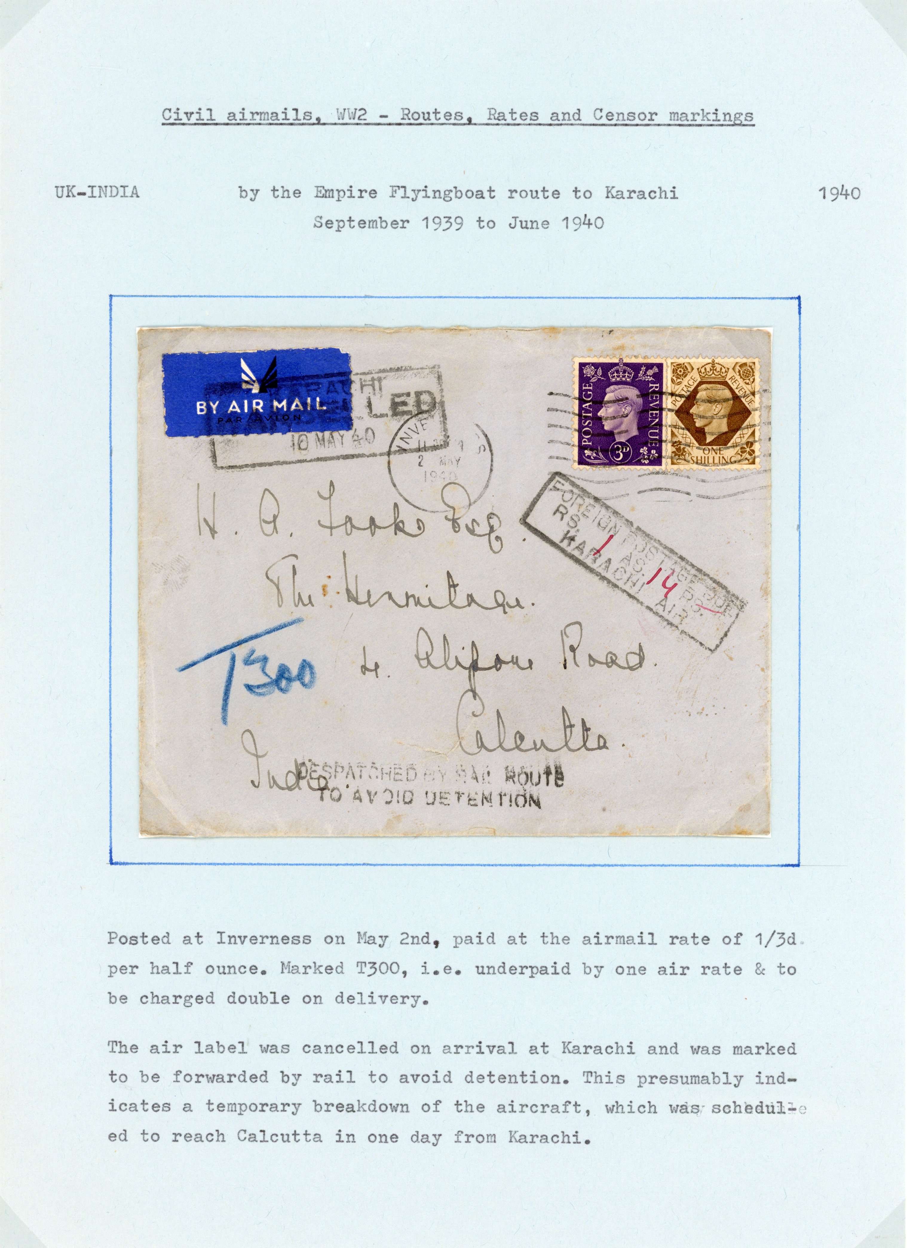 GB 1940-1 airmail rate covers
