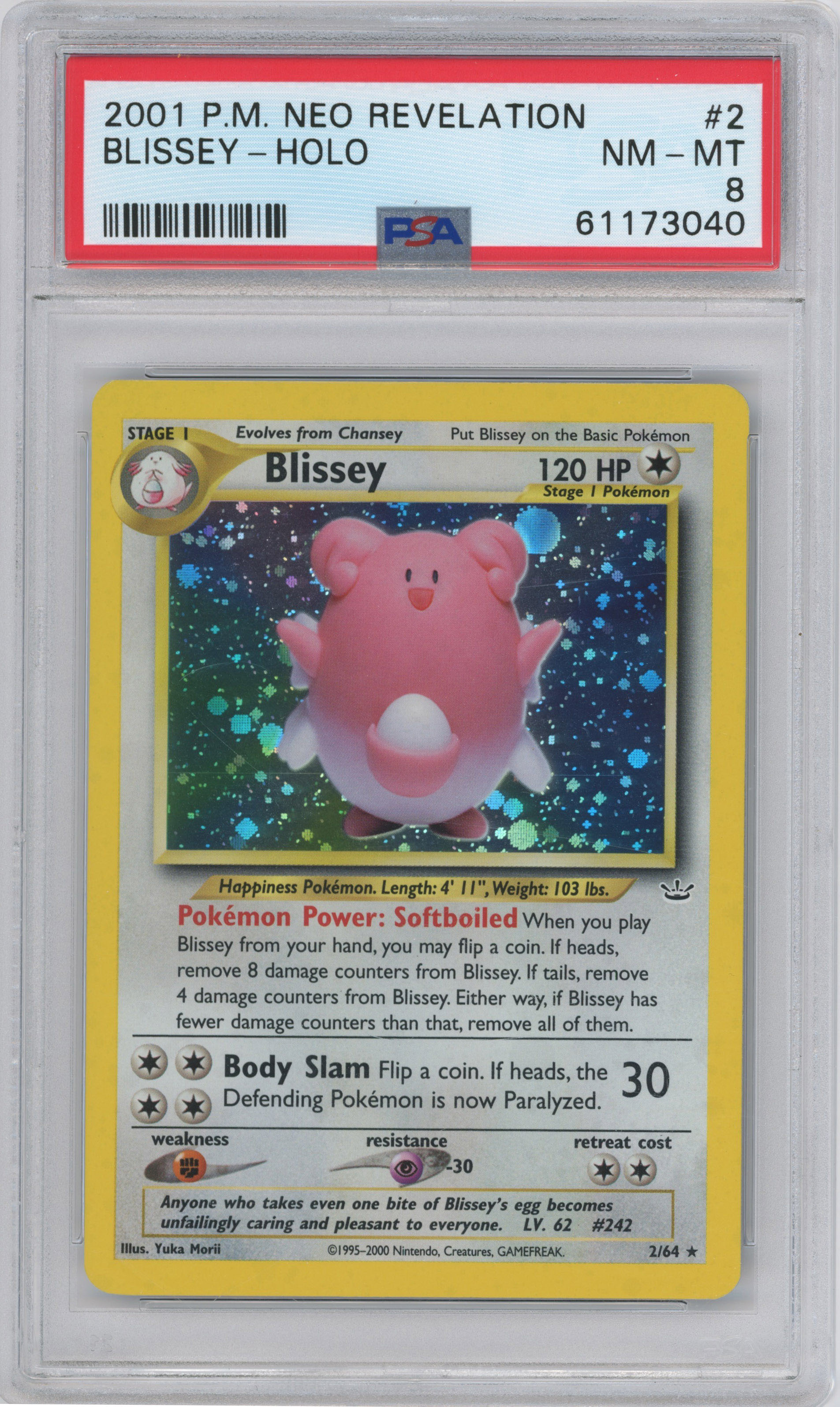 Pokémon TCG - PSA 8 Blissey Holo - Neo Revelation #2