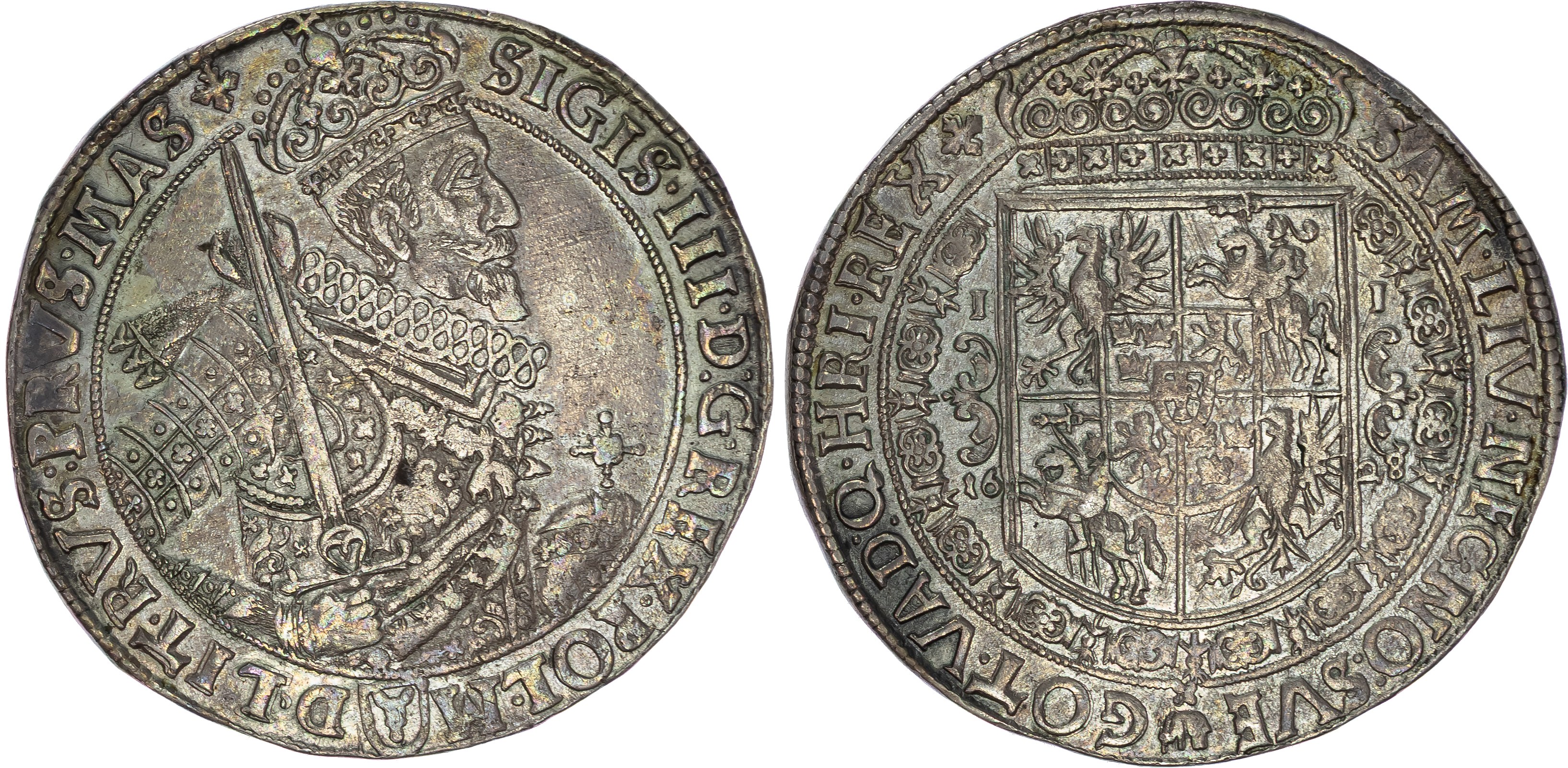 Poland , Sigismund III Vasa (1587-1632), silver Taler, 1628, initials II, Bydgoszcz (Bromberg), 28.32g (Dav. 4…