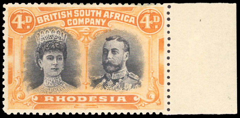 † 4d sepia-black and orange SG 140 variant (iii), position 10 mint