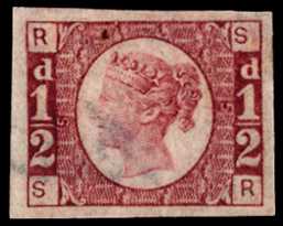 1870 ½d rose-red Pl.5. Very fine unused...