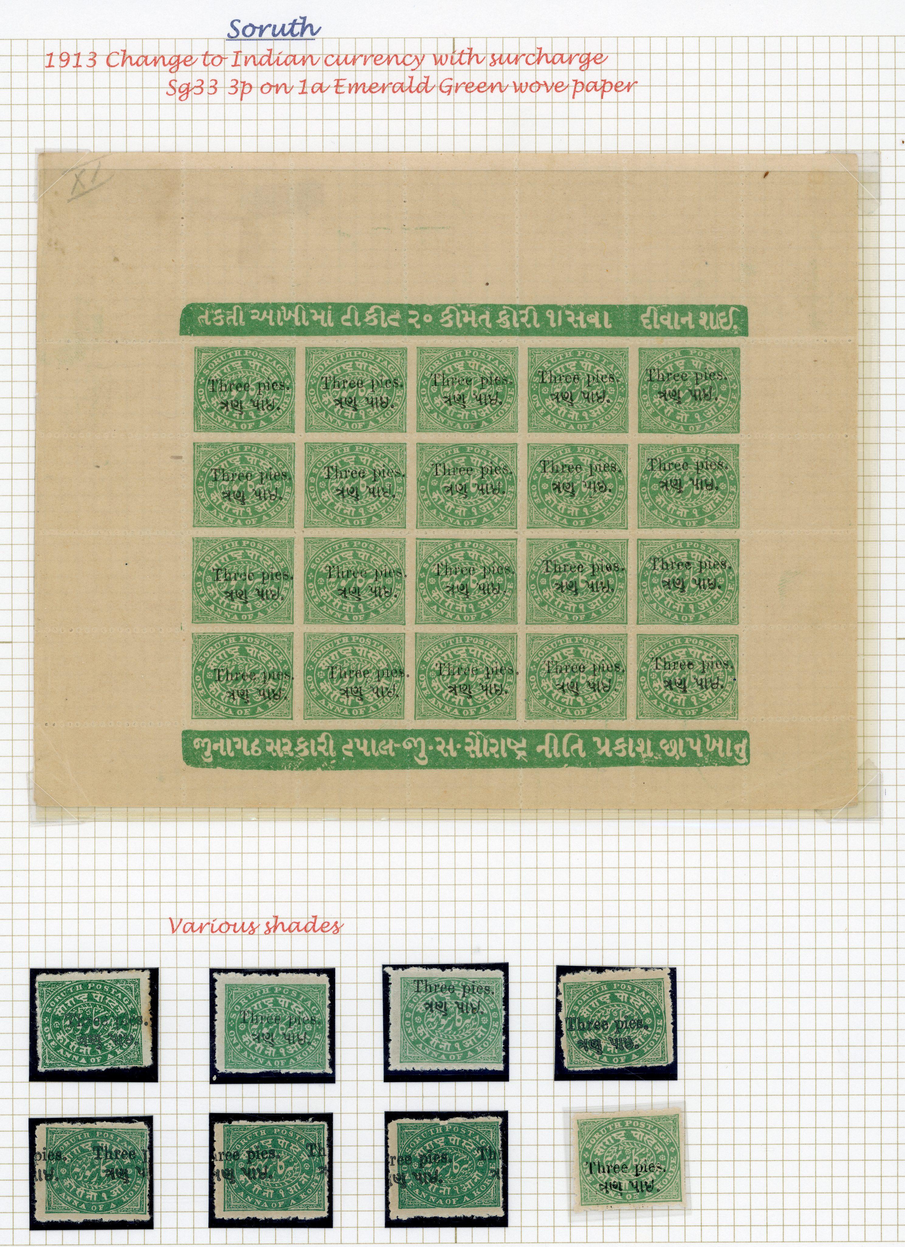 I.F.S Soruth 1913 surcharges collection