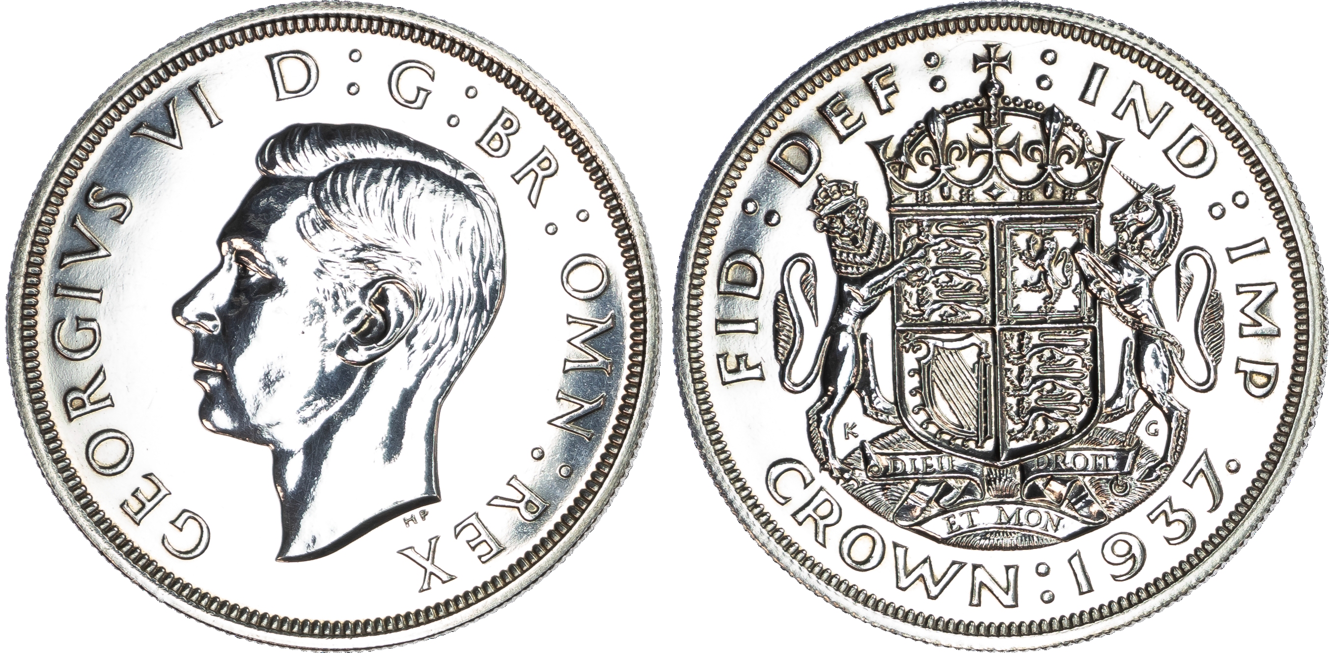 George VI (1936‑52), Proof Crown, 1937, coronation commemorative.