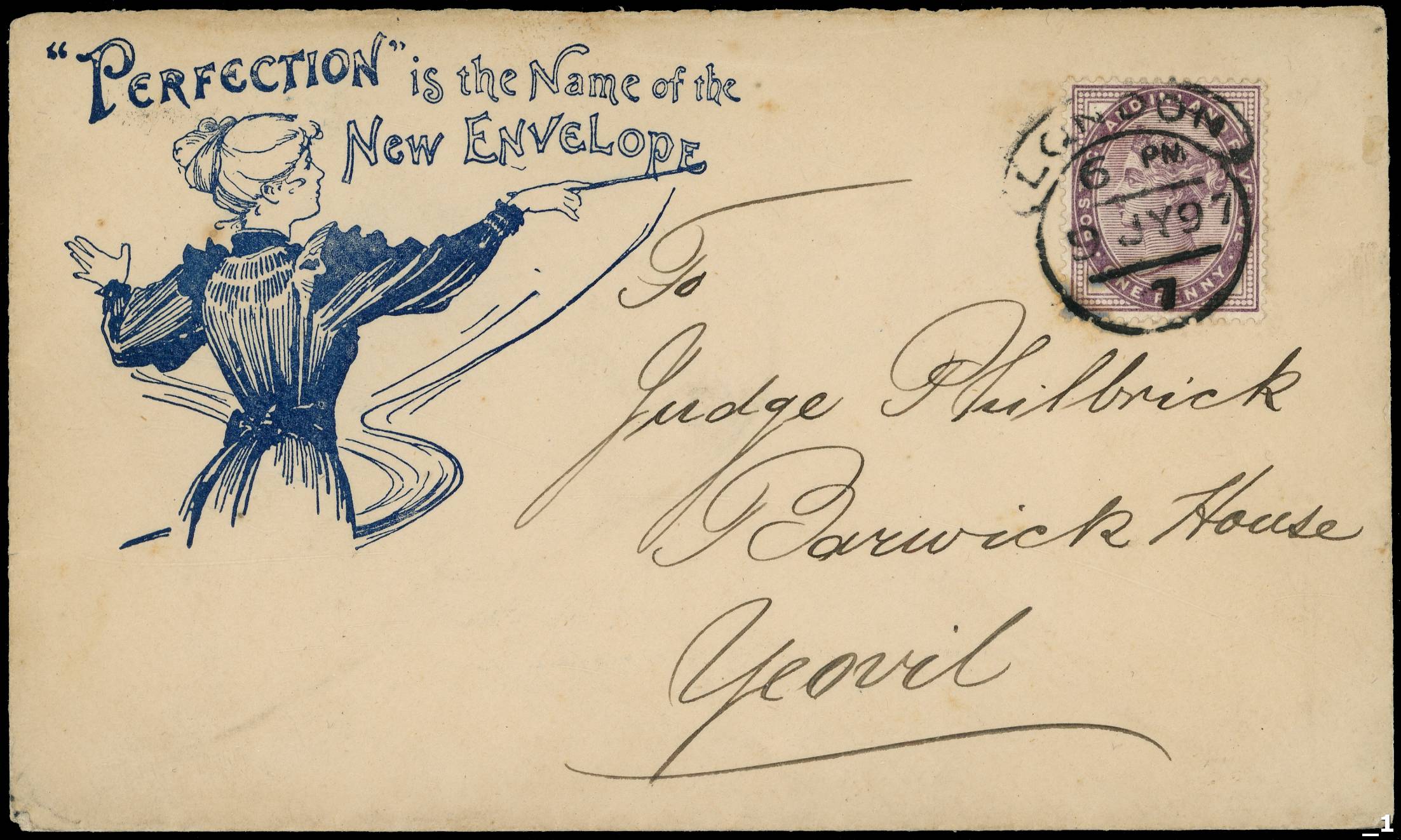 Penny Lilac printed advertising envelope Ex Shaida