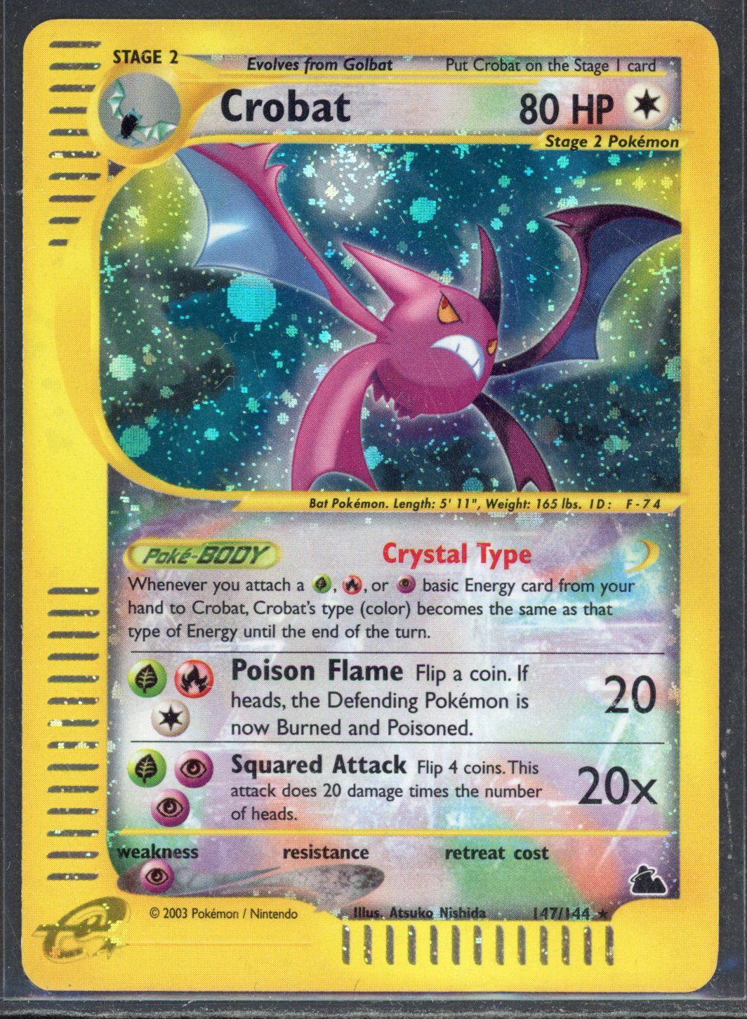 Pokémon TCG - Crystal Crobat Holo #147 - Skyridge