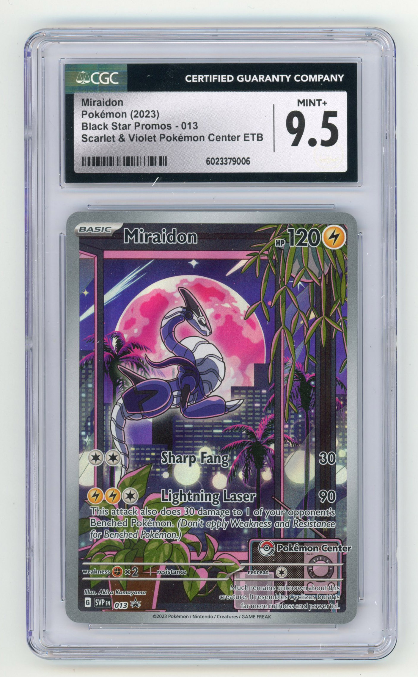 CGC 9.5 Miraidon Black Star Promo #13 Pokemon Center - S&V 2023