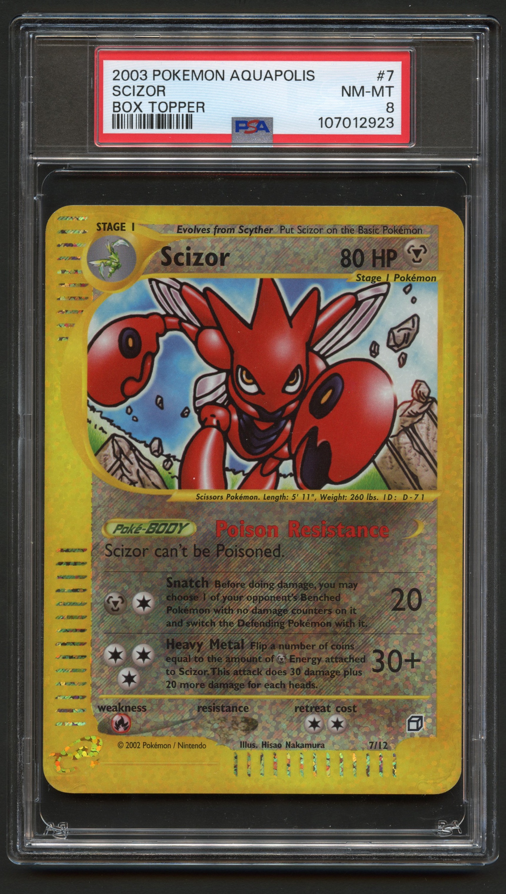 PSA 8 Scizor - Aquapolis Box Topper #7