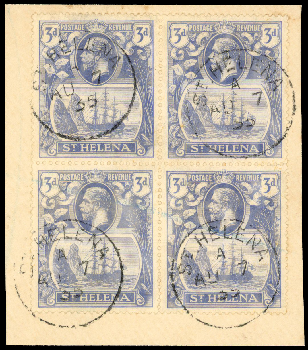St Helena SG 101d block used