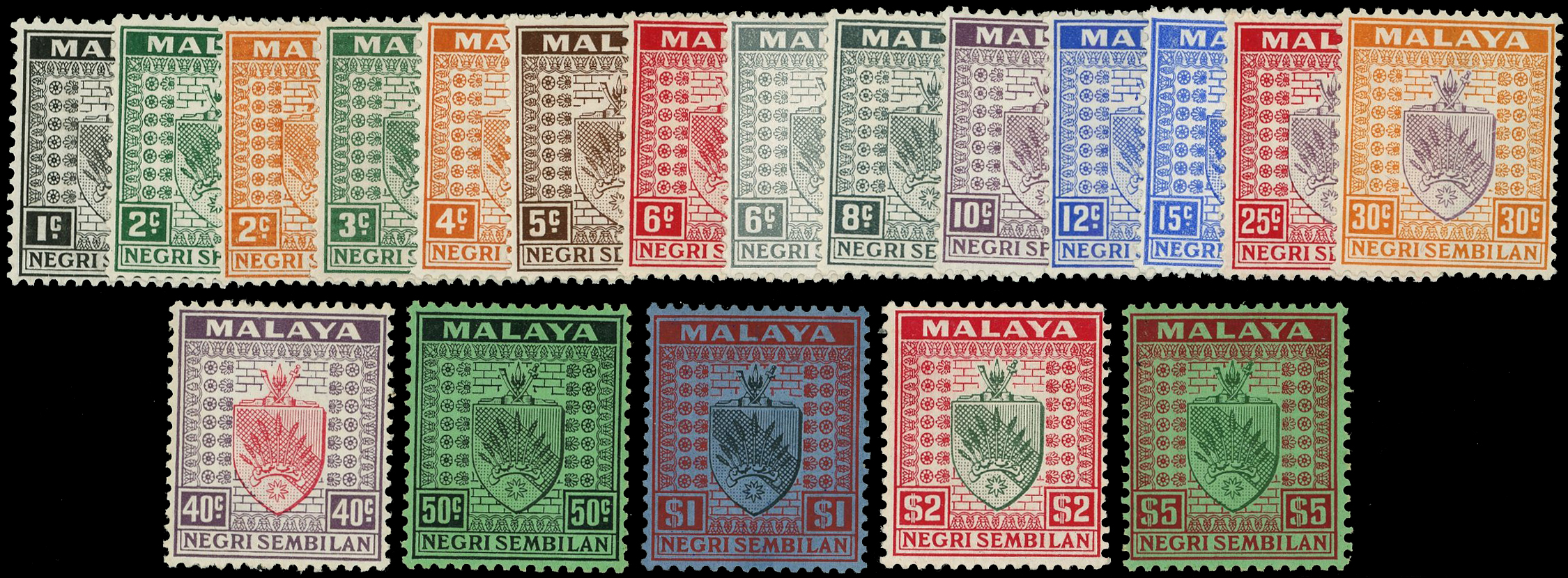 1935-41 set of nineteen, fine o.g.  SG 21-39,...