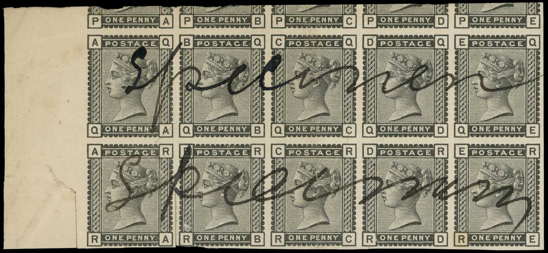 1880 1d (QA-RE) "Provisional" issue, left...
