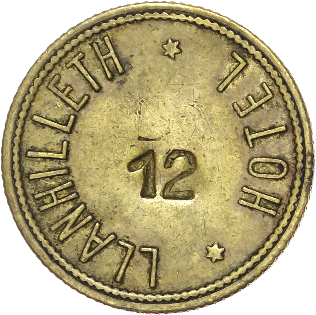 Lot of 4 coins - Yorks . ( Sheffield?) , Cemetery Hotel 2d. 27mm. (Pr. of W plumes) gEF; Glam. Fochriw, Mount Pleasant,...