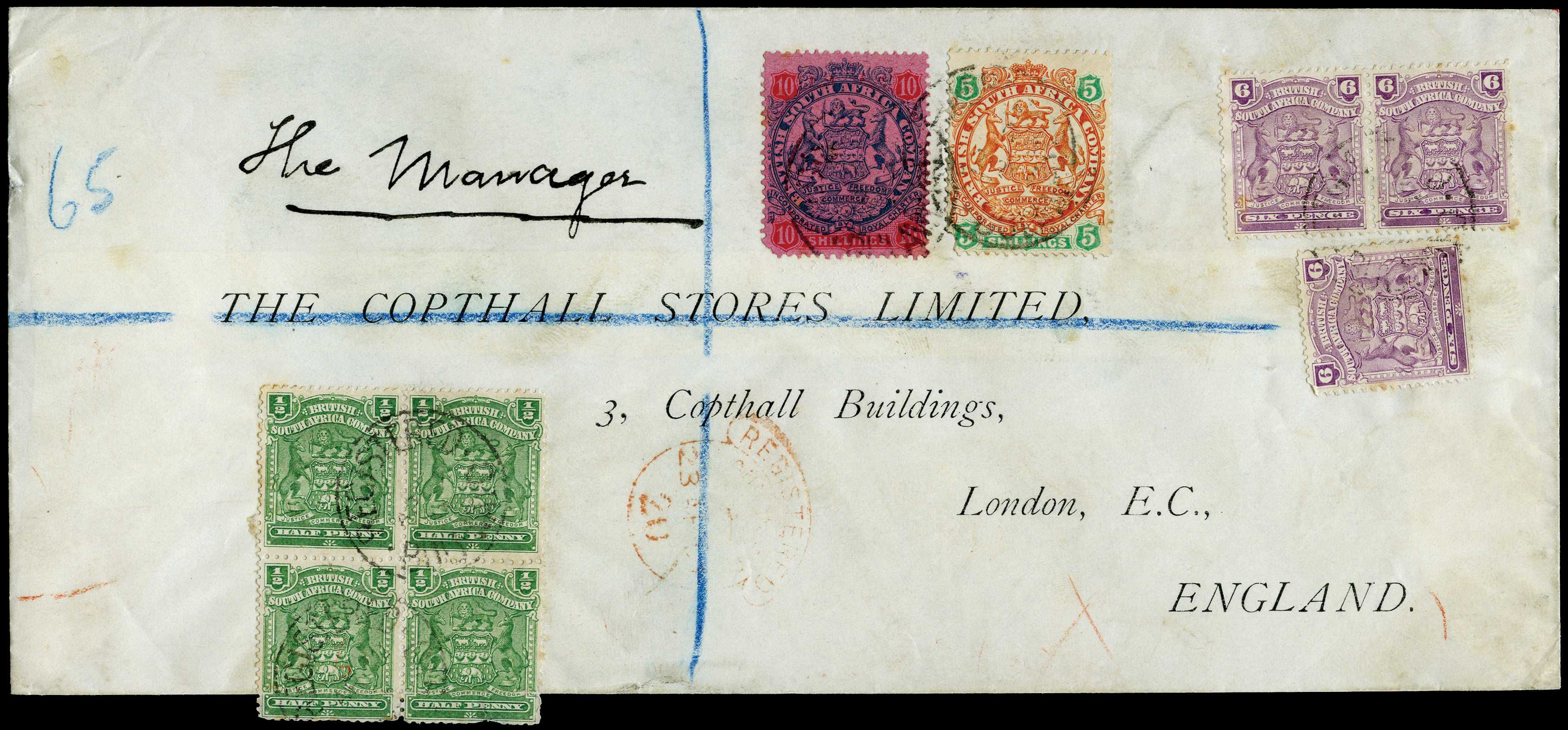 1909 Registered cover addressed to...