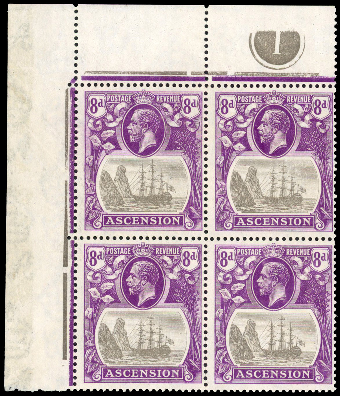 Ascension SG 17, a Plate block mint
