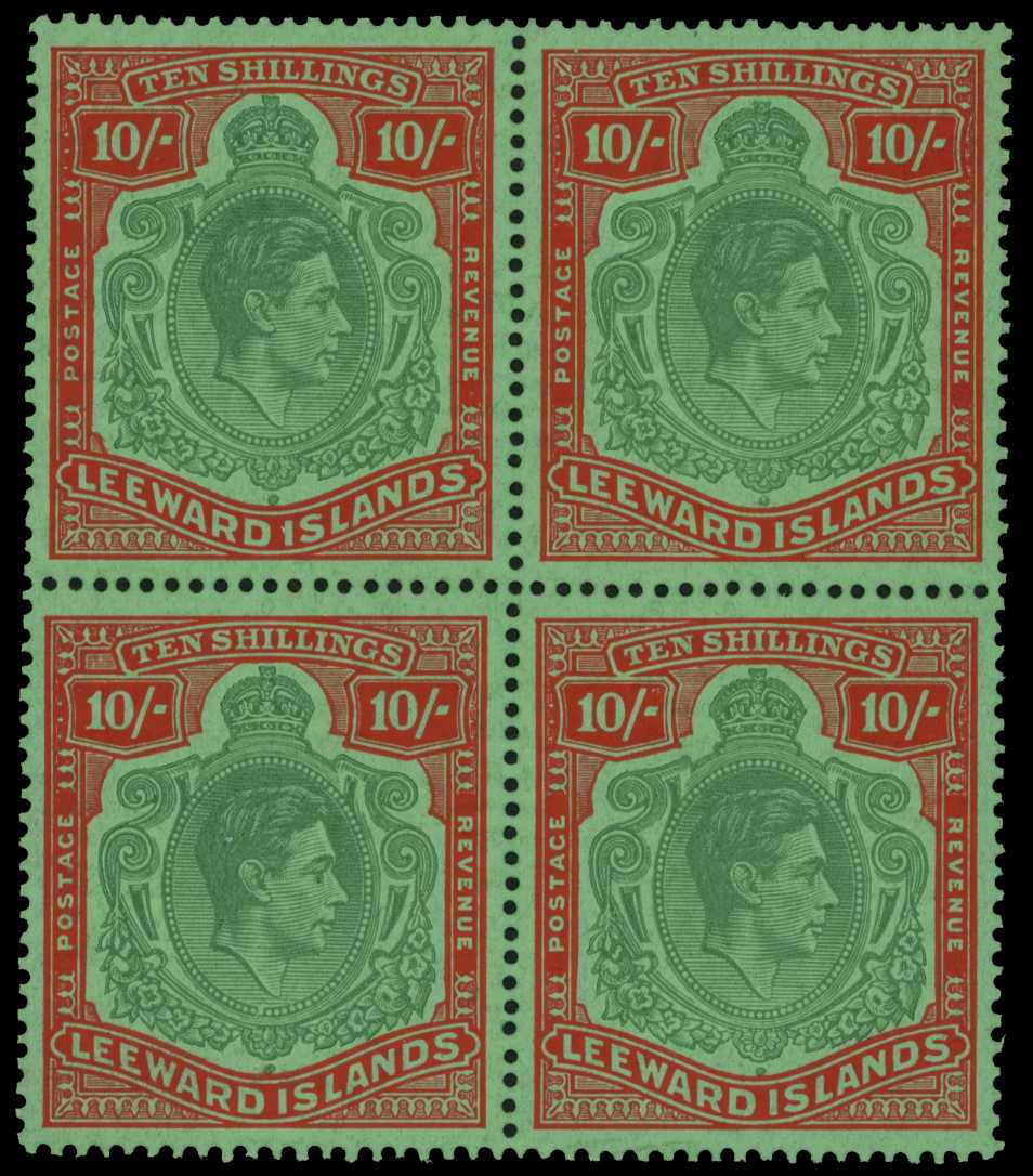 1944 10/- deep green and deep vermilion on...