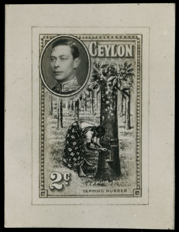 1938 2c 'Tapping Rubber' black and...