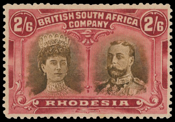 2s6d red-brown and (aniline) brown-lake RSC C, mint