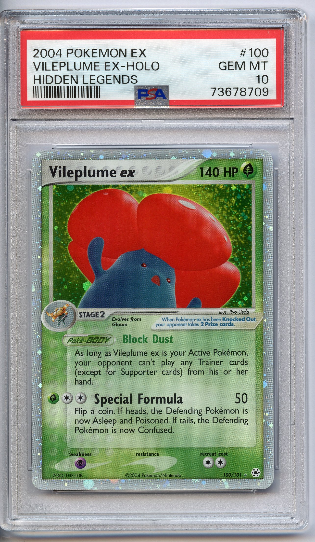 PSA 10 Vileplume ex Holo #100 - Hidden Legends 2004