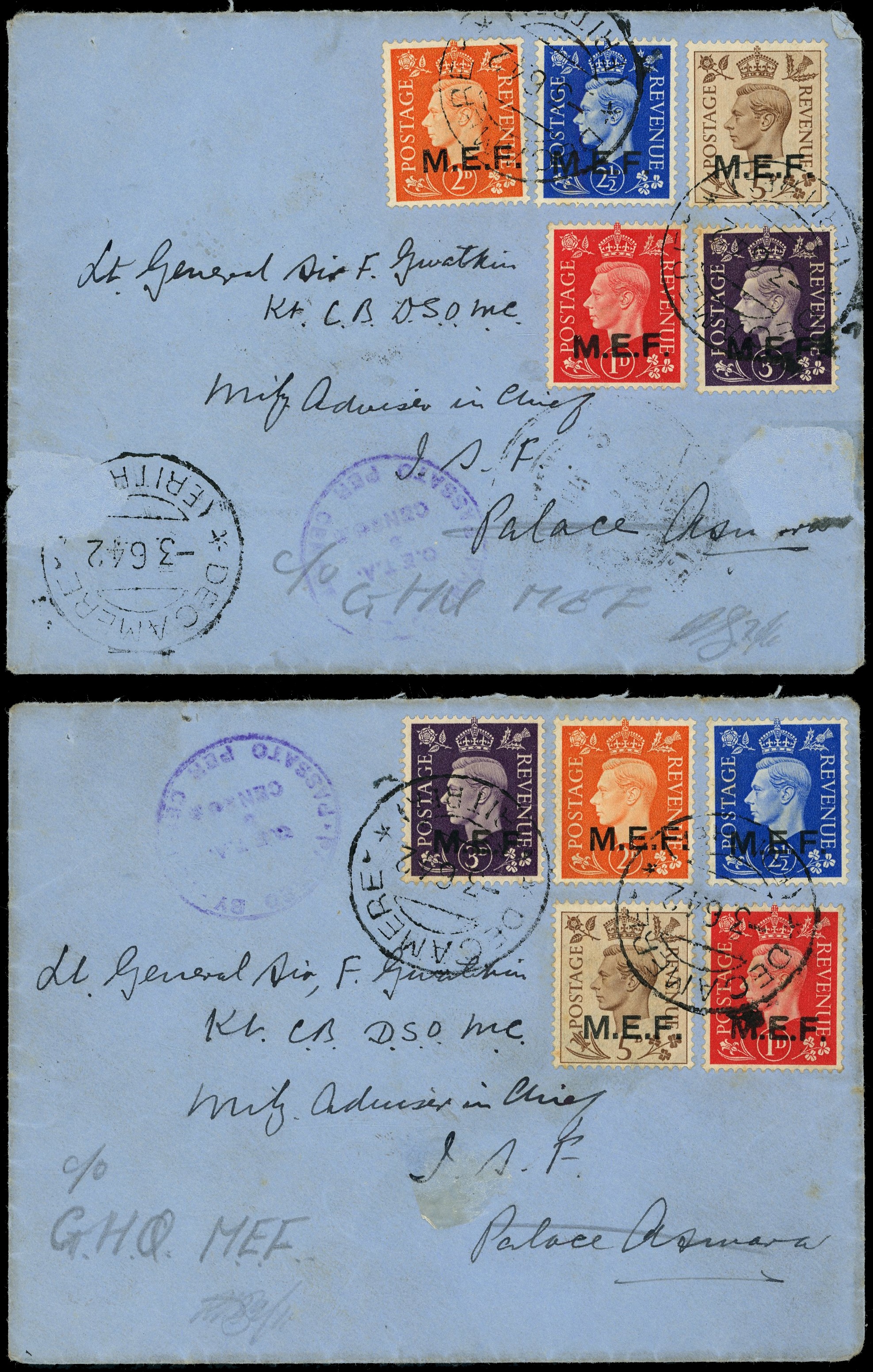 BOIC MEF covers with 1d and 3d round stops