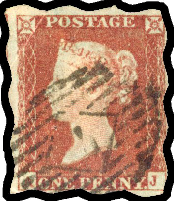 1852-53 ‘Treasury Roulette’ 1d red-brown, plate 149, (AJ), cancelled