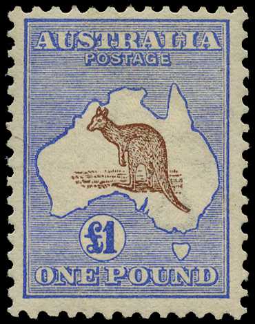 1913 First Watermark: £1 brown and...