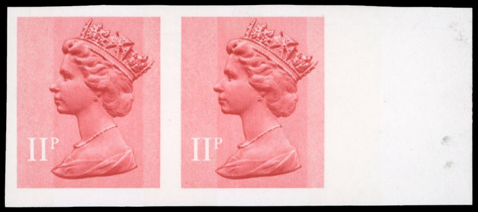 GB SG X892a 1971-96 11p imperforate pair mint