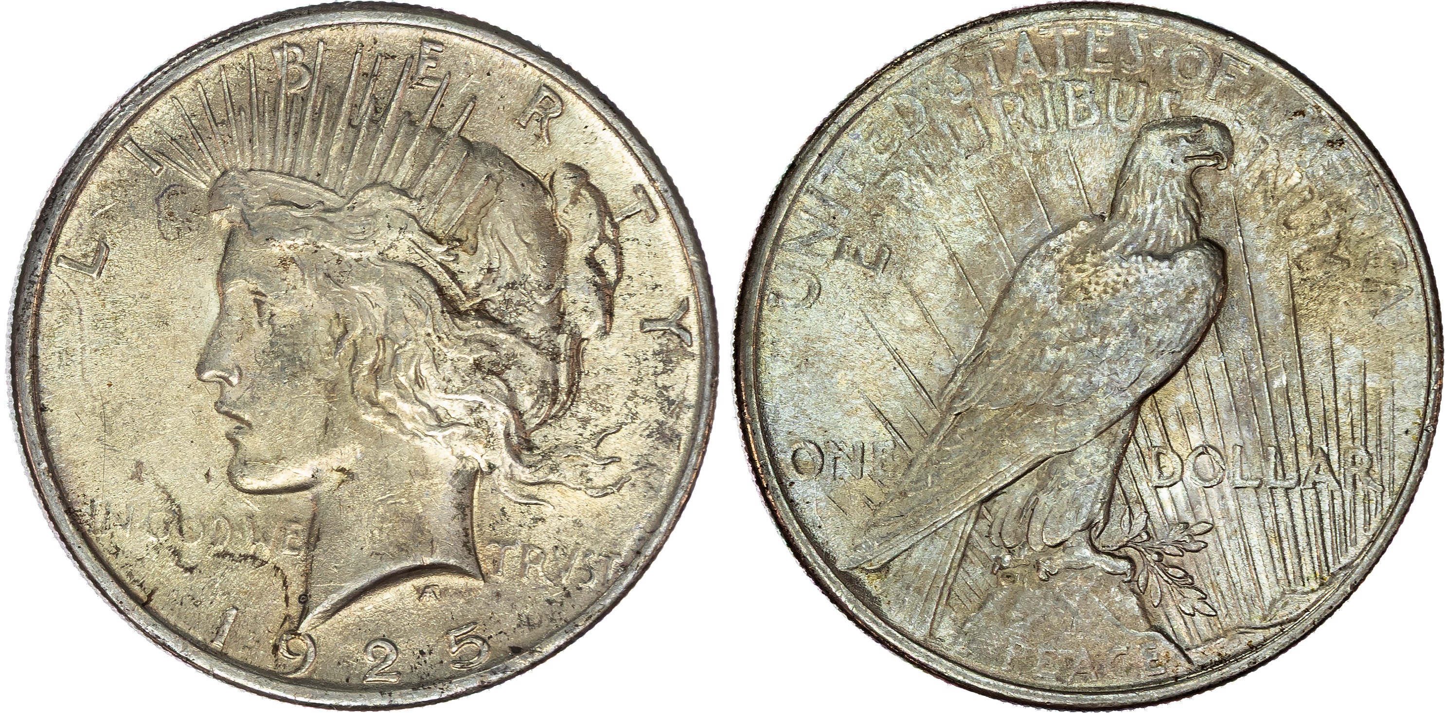 USA , silver Peace Dollar, 1925, Philadelphia, 26.75g (KM 150). About Uncirculated.…