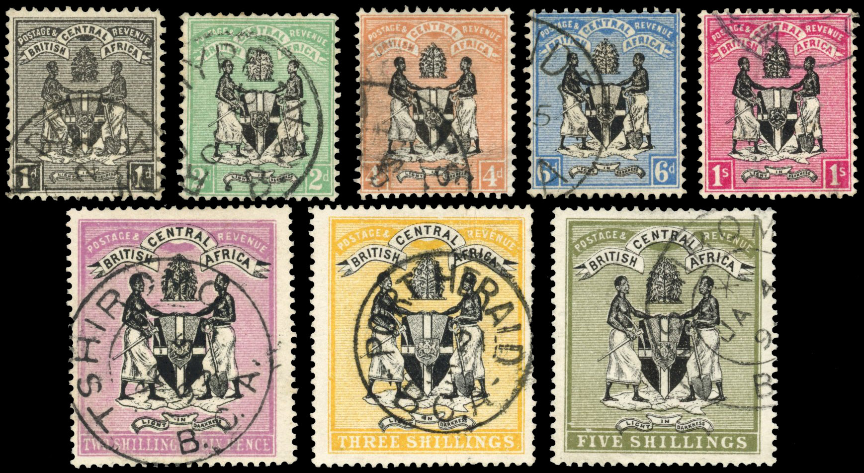Nyasaland SG 21-8 1895 set to 5/- used