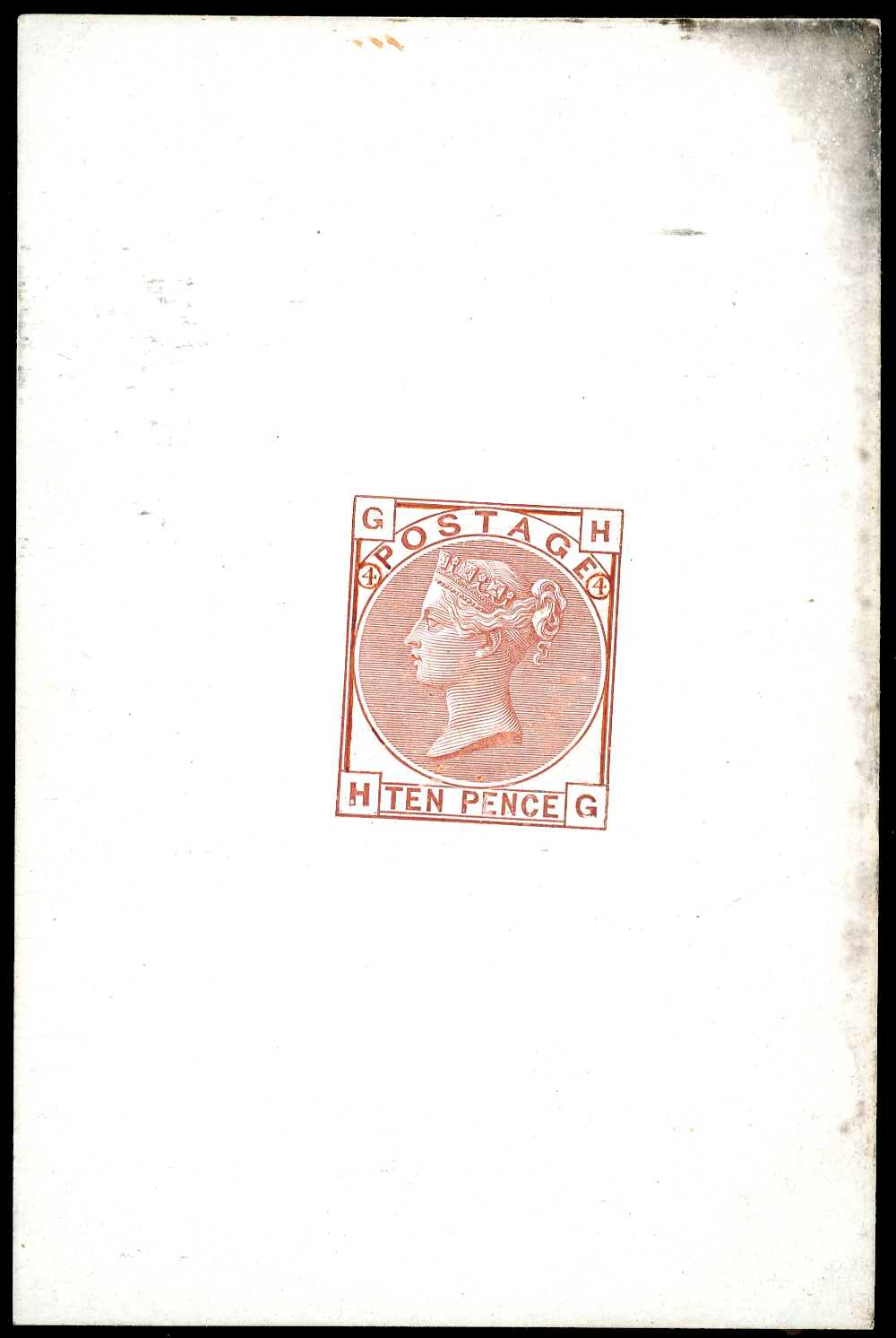 1872 10d Die proof (Type C, amended) in red-brown...