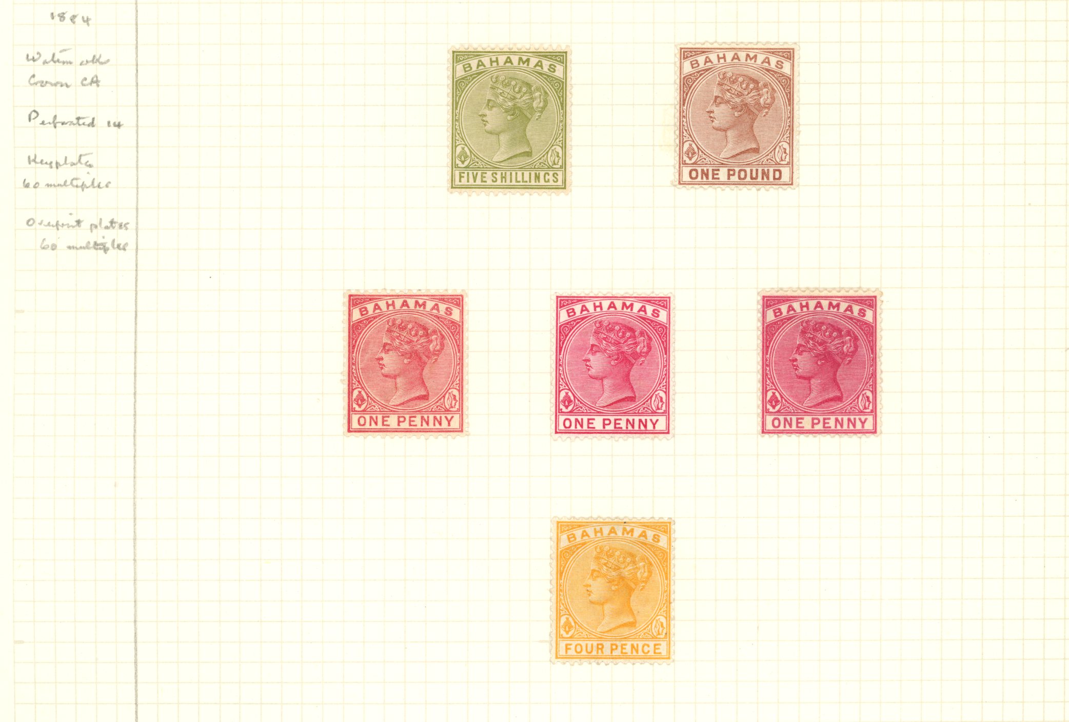 1884-90 mint range hinged on album leaves....