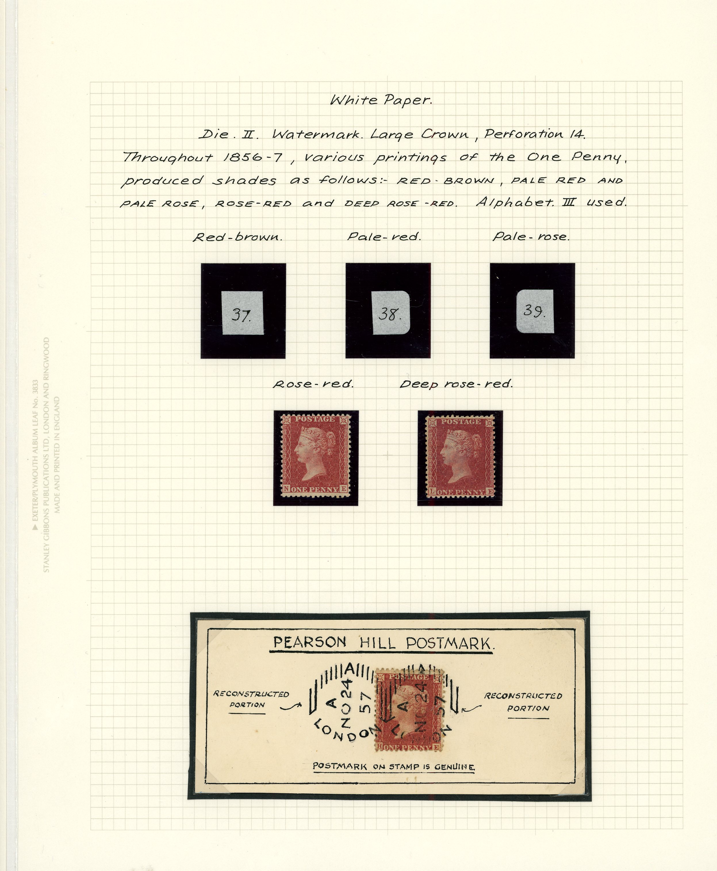 1857-64 1d Rose-red. Fine group of forty eight adhesives mostly used