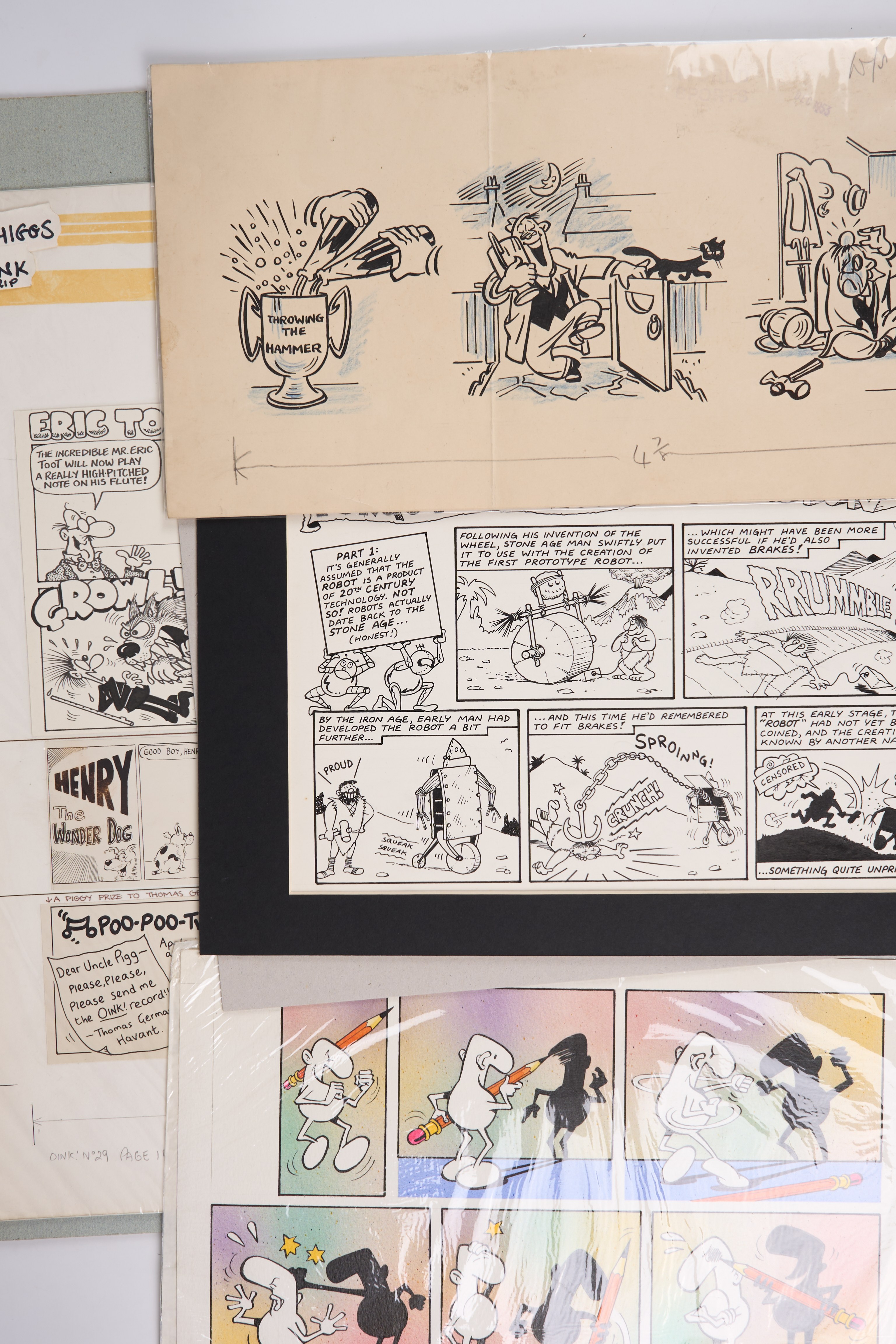 Collection Of Comic Strip Artwork Featuring Steve Bright, Lew Stringer, Robert Naylor Total 10