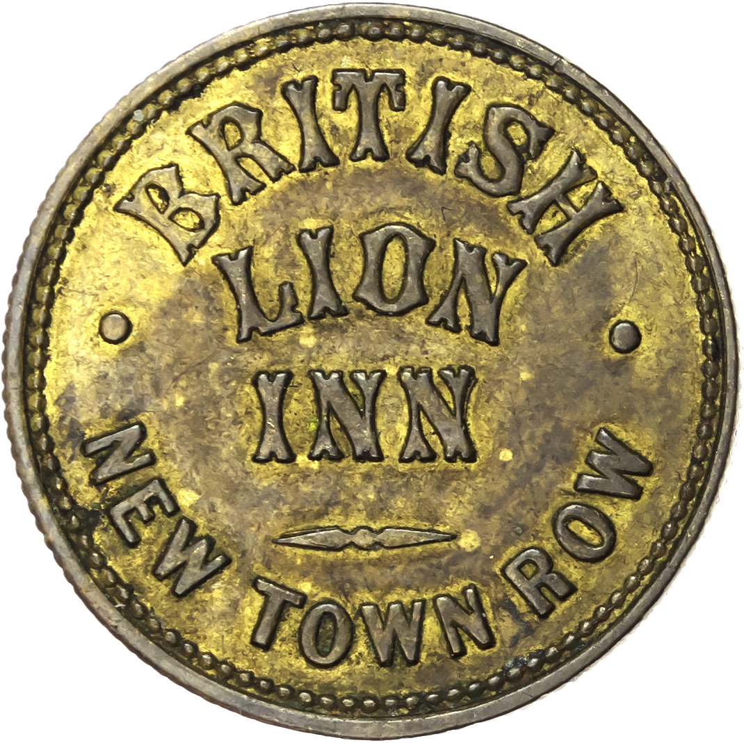 Lot of 5 coins - West Mids . Birmingham Newtown, Summer La. Woodman Inn , 1½d. T Heatley, SE cm. (Cottrill). VF; Newtown...