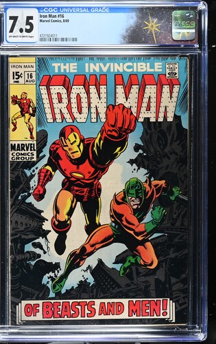 Iron Man #16 CGC 7.5 "Of Beast and Men!" (Marvel Comics 1969) Off-white to white pages
