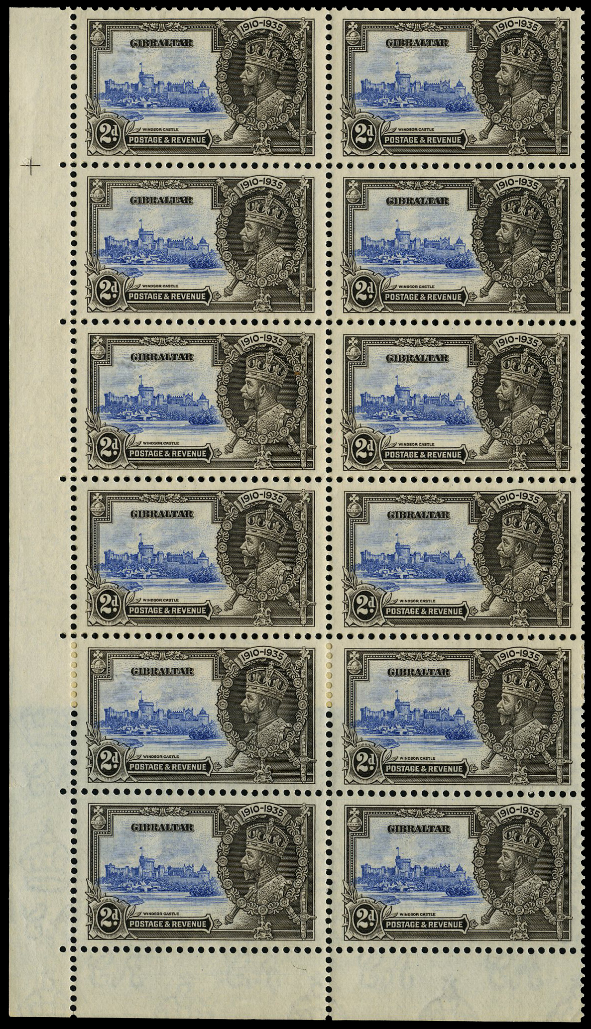 1935 2d Jubilee left two columns of...